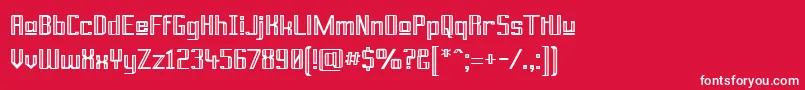 Prusbu Font – White Fonts on Red Background