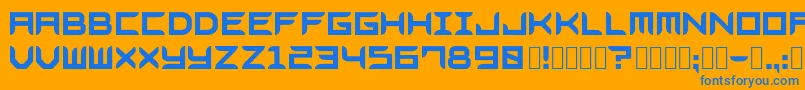 Bladesgffree-Schriftart – Blaue Schriften auf orangefarbenem Hintergrund