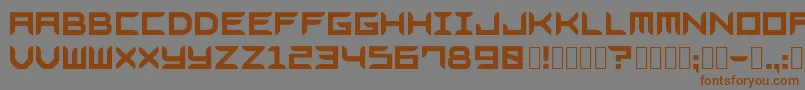 フォントBladesgffree – 茶色の文字が灰色の背景にあります。