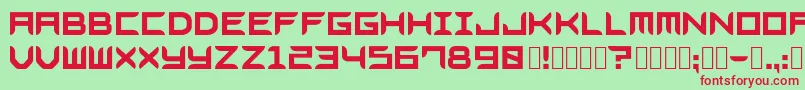 Bladesgffree-Schriftart – Rote Schriften auf grünem Hintergrund