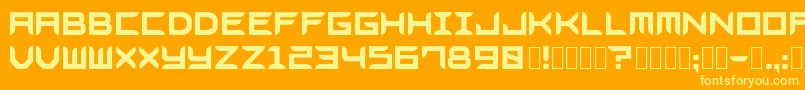 Bladesgffree-Schriftart – Gelbe Schriften auf orangefarbenem Hintergrund
