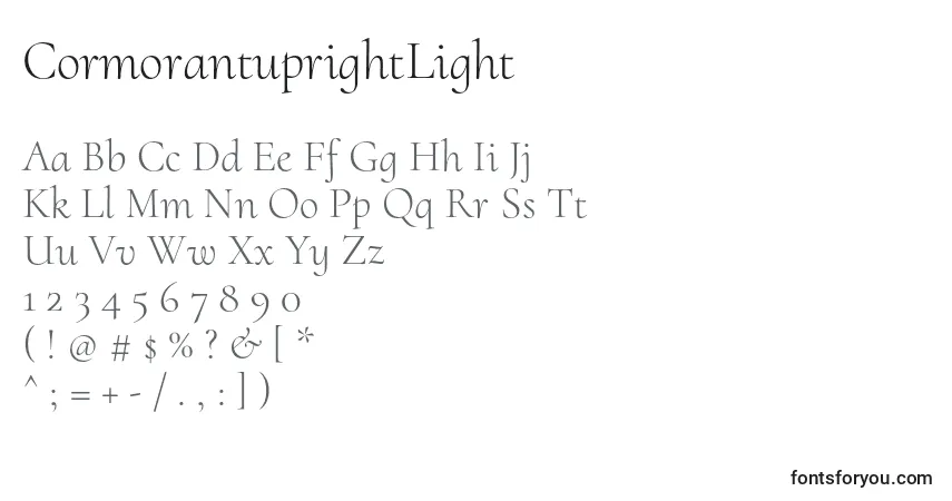 Schriftart CormorantuprightLight – Alphabet, Zahlen, spezielle Symbole