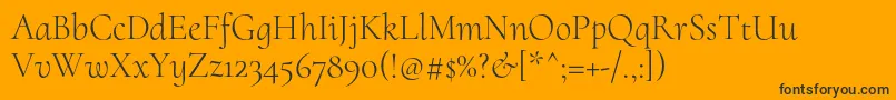 CormorantuprightLight Font – Black Fonts on Orange Background