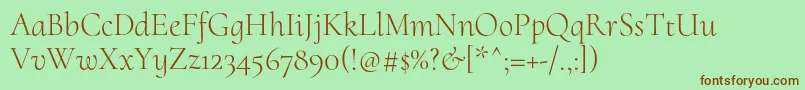CormorantuprightLight Font – Brown Fonts on Green Background