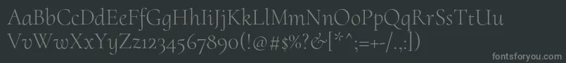 CormorantuprightLight Font – Gray Fonts on Black Background