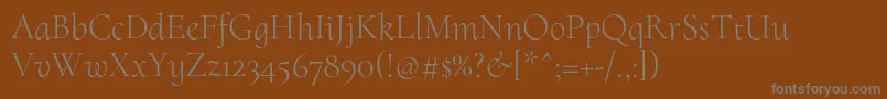 CormorantuprightLight Font – Gray Fonts on Brown Background