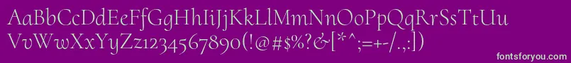 CormorantuprightLight Font – Green Fonts on Purple Background