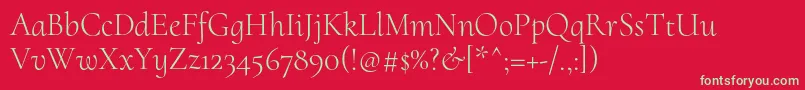 CormorantuprightLight Font – Green Fonts on Red Background