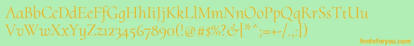 CormorantuprightLight Font – Orange Fonts on Green Background