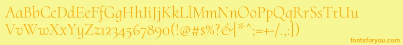 CormorantuprightLight Font – Orange Fonts on Yellow Background
