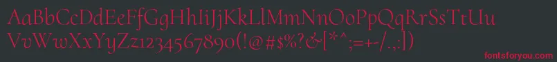 CormorantuprightLight Font – Red Fonts on Black Background