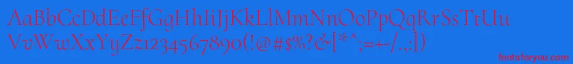 CormorantuprightLight Font – Red Fonts on Blue Background
