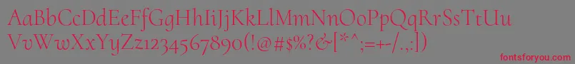 CormorantuprightLight Font – Red Fonts on Gray Background