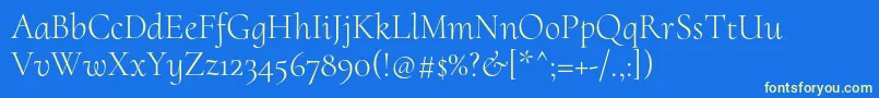 CormorantuprightLight Font – Yellow Fonts on Blue Background