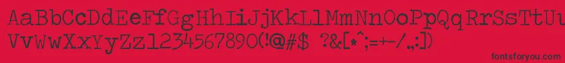 Шрифт Travelingtypewriter – чёрные шрифты на красном фоне