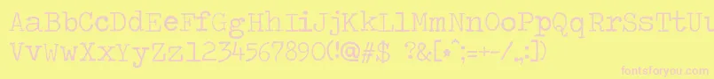 Travelingtypewriter Font – Pink Fonts on Yellow Background