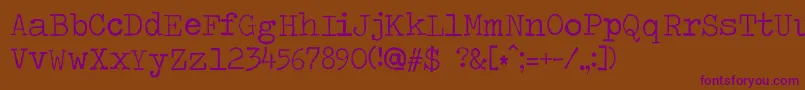 Шрифт Travelingtypewriter – фиолетовые шрифты на коричневом фоне