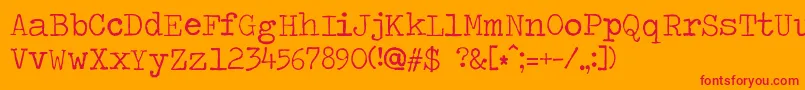 フォントTravelingtypewriter – オレンジの背景に赤い文字