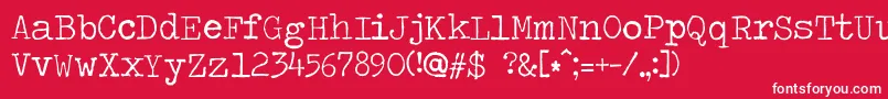 フォントTravelingtypewriter – 赤い背景に白い文字