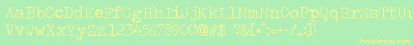 Travelingtypewriter Font – Yellow Fonts on Green Background
