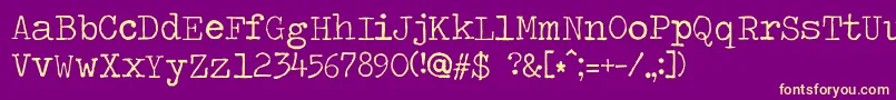 Travelingtypewriter Font – Yellow Fonts on Purple Background