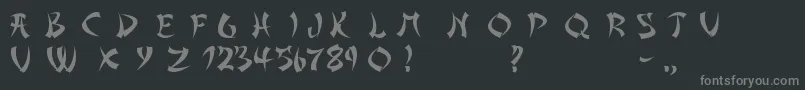 フォントAsianDelight – 黒い背景に灰色の文字