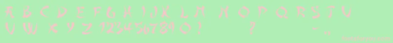 AsianDelight Font – Pink Fonts on Green Background