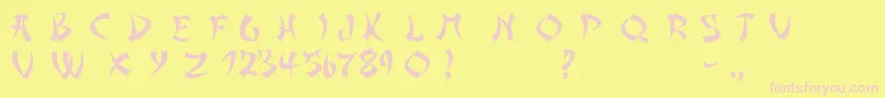 AsianDelight Font – Pink Fonts on Yellow Background