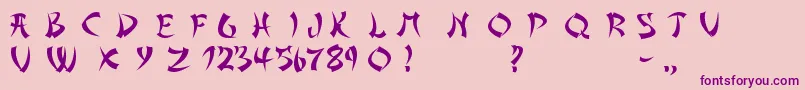 AsianDelight Font – Purple Fonts on Pink Background