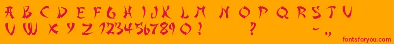 fuente AsianDelight – Fuentes Rojas Sobre Fondo Naranja
