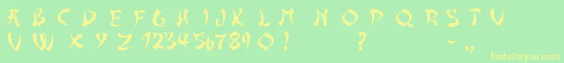Шрифт AsianDelight – жёлтые шрифты на зелёном фоне