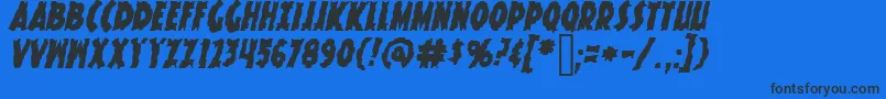 KnuckleSandwichKrunchyItalic Font – Black Fonts on Blue Background