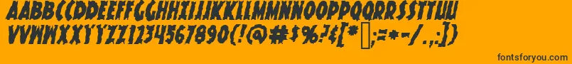 KnuckleSandwichKrunchyItalic Font – Black Fonts on Orange Background