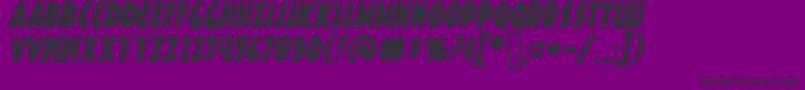 フォントKnuckleSandwichKrunchyItalic – 紫の背景に黒い文字