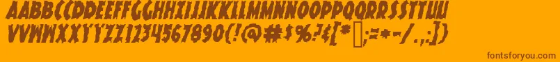 KnuckleSandwichKrunchyItalic Font – Brown Fonts on Orange Background
