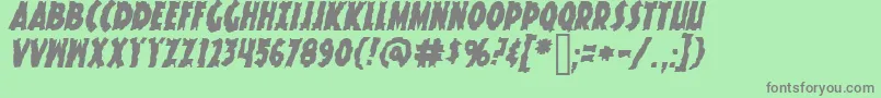 KnuckleSandwichKrunchyItalic Font – Gray Fonts on Green Background