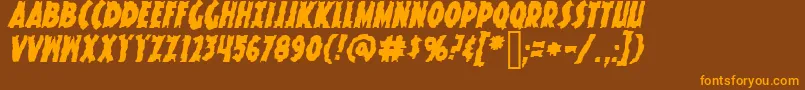 KnuckleSandwichKrunchyItalic Font – Orange Fonts on Brown Background