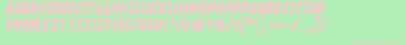 KnuckleSandwichKrunchyItalic-fontti – vaaleanpunaiset fontit vihreällä taustalla