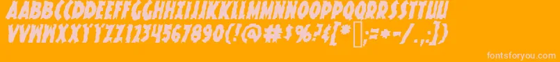 KnuckleSandwichKrunchyItalic Font – Pink Fonts on Orange Background