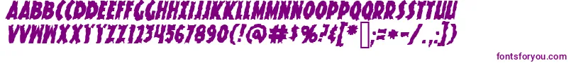 KnuckleSandwichKrunchyItalic Font – Purple Fonts on White Background