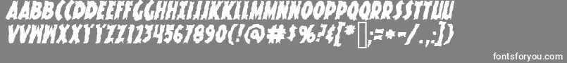 KnuckleSandwichKrunchyItalic-Schriftart – Weiße Schriften auf grauem Hintergrund
