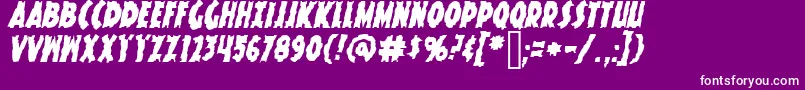 KnuckleSandwichKrunchyItalic Font – White Fonts on Purple Background