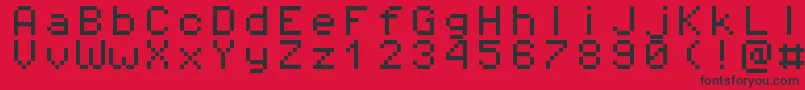 Pixeloperatormono8 Font – Black Fonts on Red Background