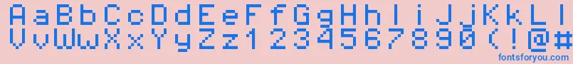 フォントPixeloperatormono8 – ピンクの背景に青い文字