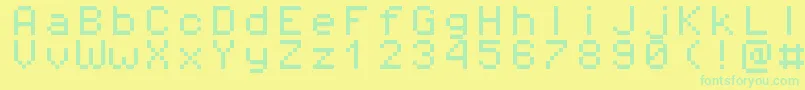 fuente Pixeloperatormono8 – Fuentes Verdes Sobre Fondo Amarillo