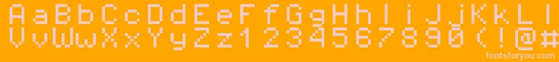 Шрифт Pixeloperatormono8 – розовые шрифты на оранжевом фоне