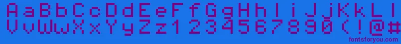 Pixeloperatormono8 Font – Purple Fonts on Blue Background