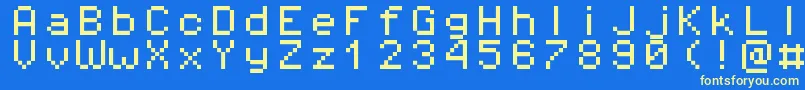 Pixeloperatormono8 Font – Yellow Fonts on Blue Background