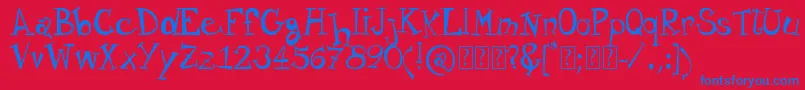 VarietyFreeVersion Font – Blue Fonts on Red Background