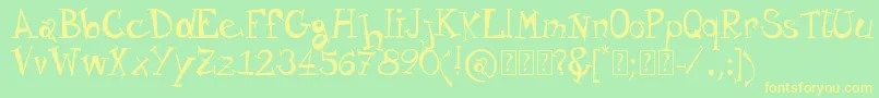 VarietyFreeVersion Font – Yellow Fonts on Green Background